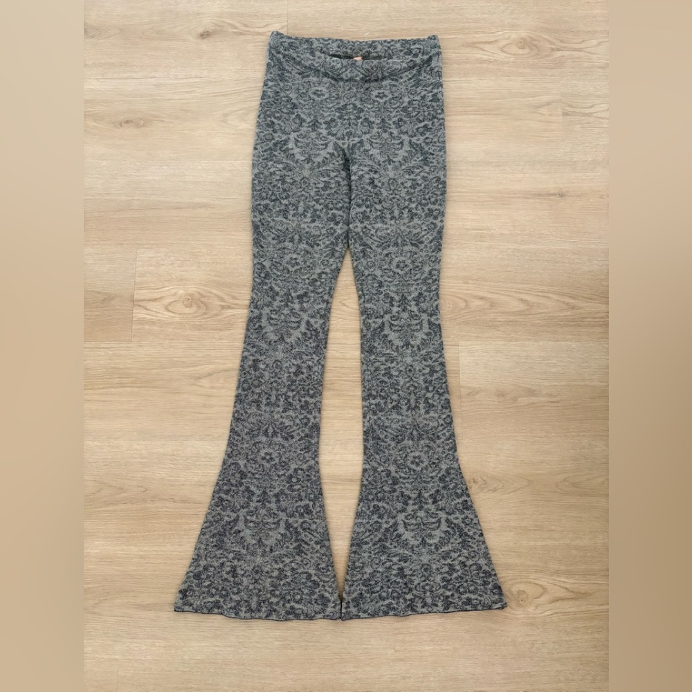 Free People Patterned Knit Bell Bottom Pants